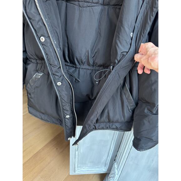 Rebecca Minkoff Puffer Coat MED Women Black Down Mia Coat Removable Hood Sleeves - Picture 8 of 14